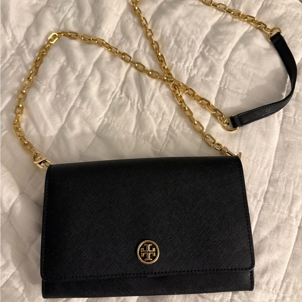 Tory Burch Emerson Crossbody with Gold Chain (saffiano leather)